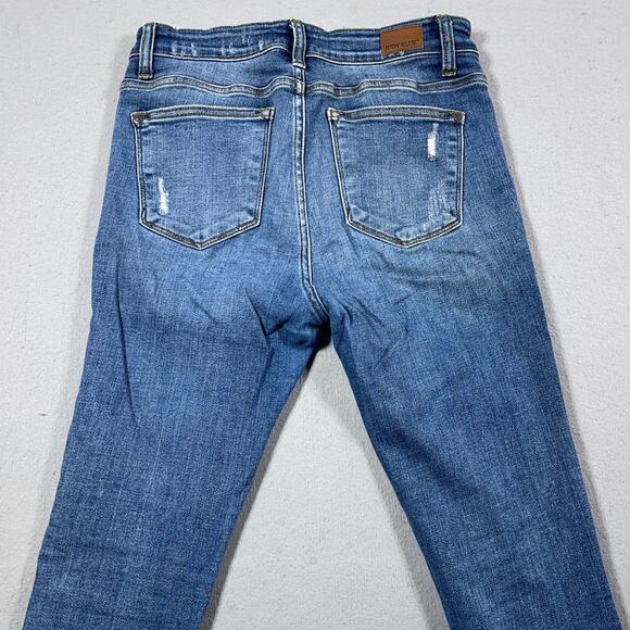 Judy Blue Skinny Fit Jeans Women 7/28 Distressed Patched Ripped USA Flag Denim - Picture 9 of 11